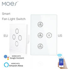 WiFi Smart Ceiling Fan Light Lamp Wall Switch Smart Life/Tuya APP Remote Various Speed Control Works with Alexa Echo Google Home 2024 - buy cheap