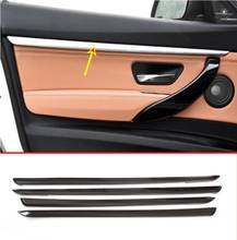 For 4pcs Carbon Fiber Style ABS Interior Car Door Decoration Strips Trim For BMW 3 series GT F34 2013-2018 Accessories 2024 - buy cheap