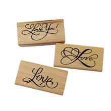 Fuente "Love" & "Love you" de artes nuevas 1 unids/lote sellos de madera DIY calcomanías hechas a mano sellos para álbum de recortes regalos de álbum de fotos 2024 - compra barato