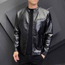 MYAZHOU 2021 Spring Men's High Quality Leather Jackets Stylish Solid Color Slim Men's PU Leather Jacket Motorcycle Clothing Tops 2024 - buy cheap