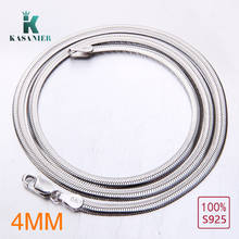 KASANIER Real S925 Sterling Silver Men Necklace With "925" Stamp  4MM Wide snake bone Necklace Factory price high quality 2024 - buy cheap