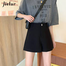 Женские шорты с карманами Jielur, черные тонкие шорты с высокой талией в Корейском стиле, лето 2024 - купить недорого