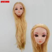 Golden Long Hair Heads For 11.5" Doll Straight Head For 1/6 BJD Dolls Dollhouse Accessories Kid Girl DIY for Toy Practice Makeup 2024 - buy cheap