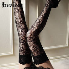 InsGoth Sexy Lace Stockings Women High Stockings Over Knee Socks Gothic Party Knee Sockings Lace Hollow Out Sock Cosplay Lolita 2024 - buy cheap