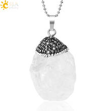 CSJA Natural Crystal Pendant Necklace Irregular Clear White Rock Quartz Zircon Bead Women Men Healing Jewelry Size Randomly G079 2024 - buy cheap