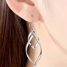 Fashion Double Loop Drop Earrings For Women Silver Gold Long Wave Dangle Earrings Statement Bridal Wedding Jewelry Wholesale 2024 - buy cheap