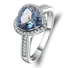 Женское серебряное кольцо gemb's, естественная форма сердца, иолит, синий мистик, романтические кварцевые кольца с драгоценными камнями, ювели... 2024 - купить недорого