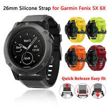 Correas de repuesto de silicona para reloj inteligente Garmin Fenix, pulsera de repuesto de 26MM para Garmin Fenix 5X 6X Pro, de liberación rápida, 3/3HR 2024 - compra barato