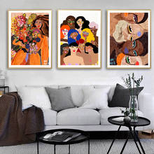 Abstrato moderno cartaz pintura personalidade mulher multicolorido pintura em tela imagem da parede sala de estar decoração casa 2024 - compre barato