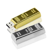 USB Flash Drive 128GB Latest Metal Bullion Gold Bar USB 2.0 Flash Drive 64GB Cle USB Memory Stick 4GB 8GB 16GB 32GB Pendrive 2024 - buy cheap