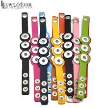 New 3 Snaps Candy Colors 174 Pu Leather Retro Fashion Bracelet 18mm Snap Button Bangle Charm Jewelry For Women Men Gift 2024 - buy cheap