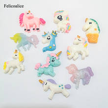 8Pcs/lot Creative Unicorn Polymer Slime Charms Toy for Children Flatback Modeling Clay DIY Accessories Kids Plasticine 2024 - buy cheap