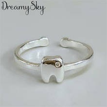 DreamySky Exaggerated Retro Silver Color  Tooth Rings For Women Engagement Rings Men Vintage Jewelry 2024 - buy cheap