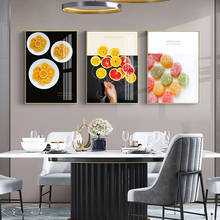 Comida fruta pintura em tela cor laranja doces cozinha decoração cartaz da parede imagem restaurante café giz pintura arte cópias 2024 - compre barato