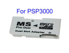 10 шт. двойной 2 слота TF для карты памяти MS Card Pro Duo Reader Адаптер для psp 1000 2000 3000 адаптер для карты памяти 2024 - купить недорого