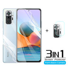 Película protetora 3 em 1 para xiaomi redmi, película de hidrogel macia para frente + traseira para xiaomi redmi note 10 pro, redmi note 9 pro 2024 - compre barato