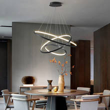 Lámpara Colgante LED moderna para sala de estar, iluminación de techo con anillos, accesorios de iluminación para comedor 2024 - compra barato