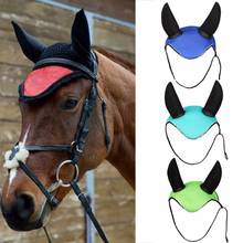 Cavalo equitação malha respirável capa de ouvido cavalo equestre equipamento voar máscara capô net máscara de ouvido protetor 2024 - compre barato