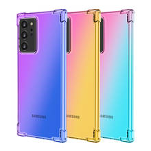 Capa de celular à prova de choque com degradê transparente, capa traseira macia para samsung note 20 ultra a51 a71 a21s m31s a01 core m01 note 10 lite a91 2024 - compre barato