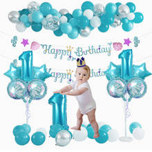 Baby Shower Decorations Balloons Birthday Foil Latex balloons Birthday Party Decorations Kids 2nd 1st Birthday Balloon First 2024 - buy cheap