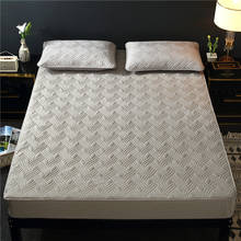 Quilted Embossed Solid Color Mattress Cover Mattress Protector Bed Fitted Sheet Style Cover For Mattress Topper Thick Soft Pad 2024 - buy cheap