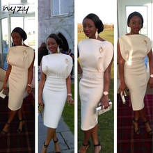 Vestido de cóctel elegante, vestido blanco satinado de los famosos africanos NYZY C9, fiesta de noche, Homecoming, 2020 2024 - compra barato