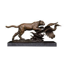 Estatua de bronce de leopardo para caza, artefacto Animal, fundición en caliente, Pantera, vida salvaje, figuritas para Decoración 2024 - compra barato