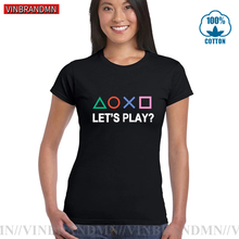 2021 Summer Stylish Video Game Control Button T-Shirts women PS Game Let's Play T Shirt PS1/PS2/PS3/PS4 Gamer Lover tee tshirts 2024 - buy cheap