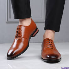 Мужские деловые туфли, кожаные оксфорды с острым носком, официальная обувь, Мужская Свадебная обувь для вечеринок 2024 - купить недорого