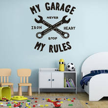 My Garage My Rules Quote Wall Sticker Auto Car Repair Sign Wall Vinyl Decals Boys Kids Children Room Decoration Vinyl Art Murals 2024 - buy cheap