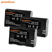 Powtree For Canon 7.2V 2800mAh LP-E6 Rechargeable Camera Battery Replacement For Canon LP E6 LPE6 5D 6D 7D 60D 60Da 70D 80D DSLR 2024 - buy cheap