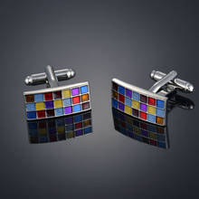 High quality color square electroplating men's cuff button French long sleeve shirt sleeve nail accessories Cufflinks 2024 - buy cheap