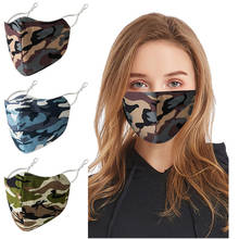 Mascarilla con estampado de camuflaje para adultos, máscara facial de algodón lavable y reutilizable, transpirable, para Cosplay, 2021 2024 - compra barato