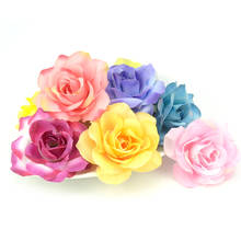 Lote de 10 unidades de rosas artificiales de seda para decoración del hogar, flores falsas para manualidades, DIY 2024 - compra barato