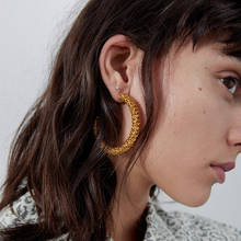 ZA Fashion Statement Earring 2022 Geometric C Shape Earrings For Women Hanging Dangle Earrings Drop Earing Modern Female Jewelry 2024 - buy cheap