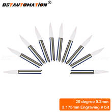 V Shape Flat Bottom Cutter 20 Degree 0.2mm PCB Carbide Engraving Milling Cutters Spiral Bit CNC Router bits tools knife 2024 - buy cheap