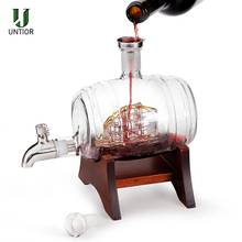 UNTIOR 1000ml Wine Barrel Whiskey Decanter Nautical Liquor Dispenser Lead Free Decanter for Scotch Bourbon Cognac Rum Brandy 2024 - buy cheap