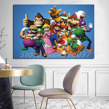 Póster de dibujos animados de Mario Monkey, dinosaurio, pinturas para sala de estar, impresiones en lienzo, Imagen en la pared, decoración del hogar 2024 - compra barato