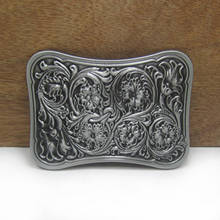 BuckleClub wholesale retro zinc alloy western flower belt buckle pewter finish FP-03324 cowboy jeans belt buckle 2024 - buy cheap
