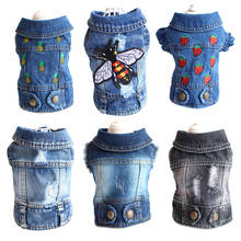 Various Dog Denim Jacket For Small Dogs Cats Washed Jeans Vest Clothes For Chihuahua French Bulldog Puppy Outfit Cowboy Costume 2024 - buy cheap
