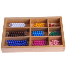 Montessori matemática material 1-9 contas barra na caixa de madeira pré-escolar precoce brinquedo n1hb 2024 - compre barato