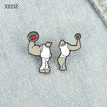 XEDZ Cartoon Stitching Strong Muscle Body Enamel Brooch Fashion Exercise Muscle Abdominal Muscle Split Suit Badge Jewelry Gift 2024 - buy cheap