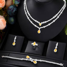 Godki-conjunto de joias de luxo feminino, 4 peças, cores douradas, com zircônia cúbica, estilo africano, joias de noiva, dubai 2024 - compre barato