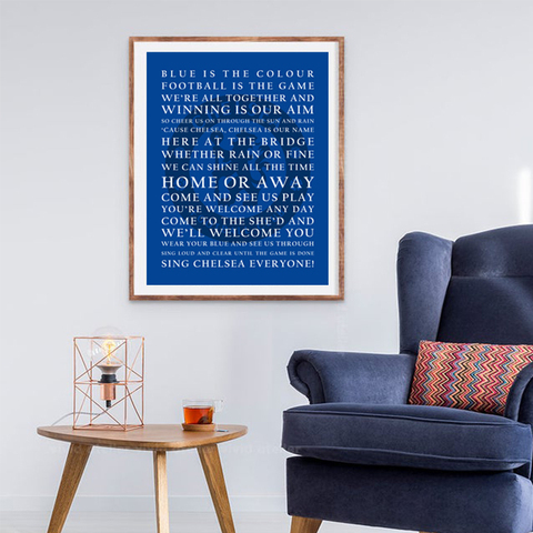 Chelsea Fc Football Inspired Song Lyrics Art Painting Wall Picture Blue Is The Color Team Song Canvas Art Prints Home Decor Buy Cheap In An Online Store With Delivery Price