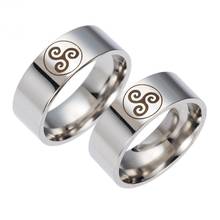 New Trendy Stainless Steel Round Rune Pattern Ring Men's Ring White Shiny Amulet Ring Jewelry Accessories Party Gift 2024 - buy cheap