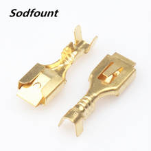 100pcs H62 brass tinned 6.3mm automotive terminal Automotive connector female terminal DJ621-B6.3B 2024 - buy cheap