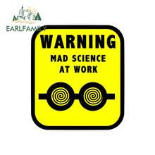 EARLFAMILY 13cm x 11.6cm WARNING MAD SCIENCE AT WORK Car Sticker Funny Vinyl Car Decal 2024 - buy cheap