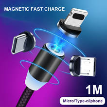 1 m cabo magnético led micro usb tipo c magnético usb cabo de carregamento para iphone x 7 8 xs max huawei samsung xiaomi 2024 - compre barato