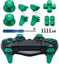 PS4 Slim/ PS4 Pro Gen 2 Controller, Aluminum Metal Thumbsticks Analog Grip & Bullet Buttons & D-pad & L1 R1 L2 R2 Trigger Green 2024 - buy cheap