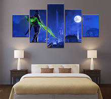 Home Decor Poster HD Pictures Prints Canvas 5 Piece Modular Moon Genji Overwatch Game Living Room Decorative Painting Framed 2024 - buy cheap